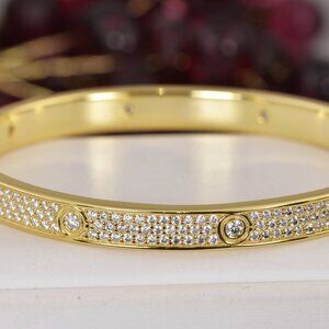 Certified Full Iced All Moissanite 12.8 tcw Bangle  7"